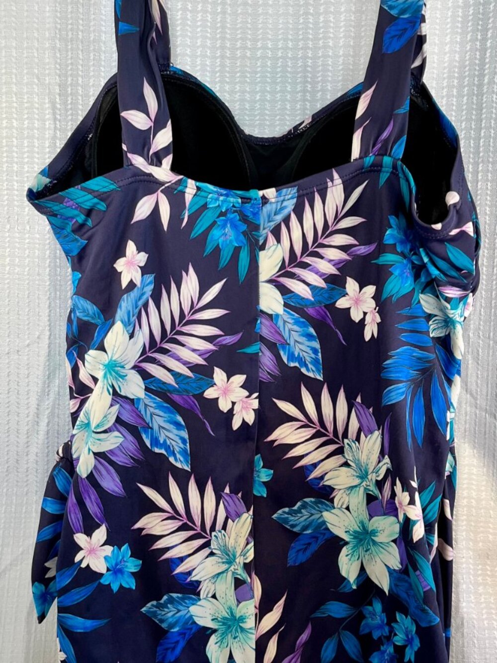 Swimsuits For All One-Piece Side Tie Wrap Swimsuit Lily Floral Print 18 - Picture 3 of 6